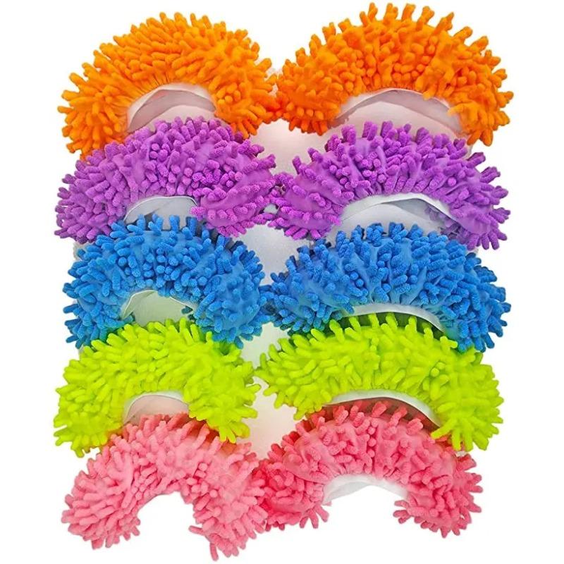 10 Pcs Dust Duster Mop Slippers Shoes Cover Soft Washable Reusable Microfiber Foot Socks Floor Cleaning Tools Shoe Cover