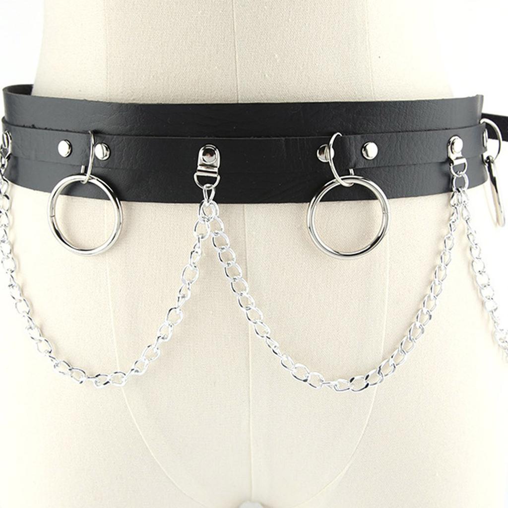 Hip Hop Trend Waist Belt Punk Wide Chain Heavy Duty Grunge Chain Modern Waistband Waist Chain Studded Belt
