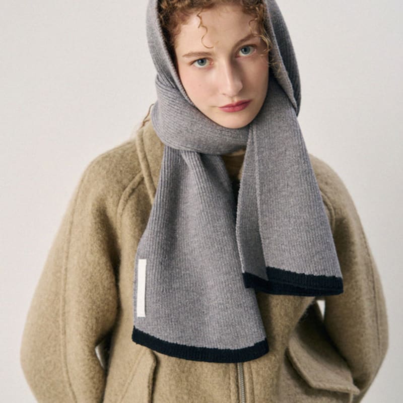 DRAWFIT WOMEN Line Flare Golji Knit Muffler [4 COLORS]