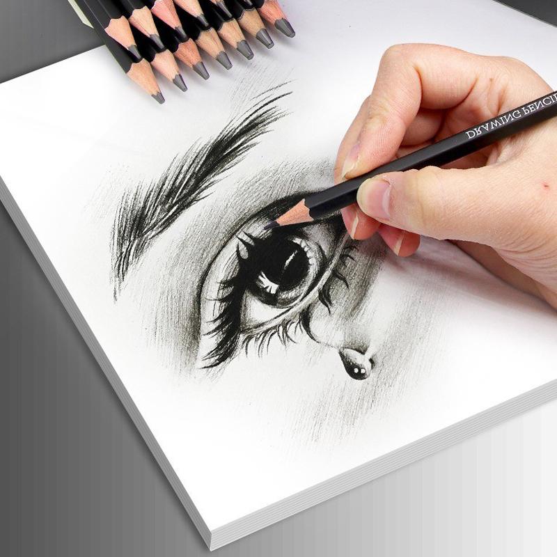 14Pcs Professional Sketch Pencil Kit HB 2H 4H B 2B 3B 4B 5B 6B 7B 8B 10B 12B 14B Graphite Art Hand-Painted Pen School Stationery