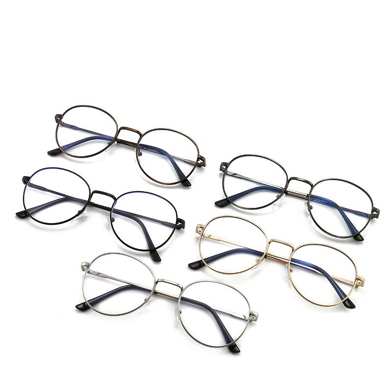 Metal wire-drawn flat mirror, 94 oval-shaped, unisex, artistic eyewear frame, retro style, suitable for wearing with glasses