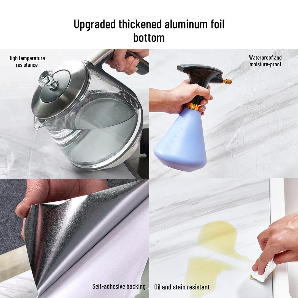 Oil-proof, Heat-resistant Waterproof Kitchen Countertop Self-adhesive Wallpaper