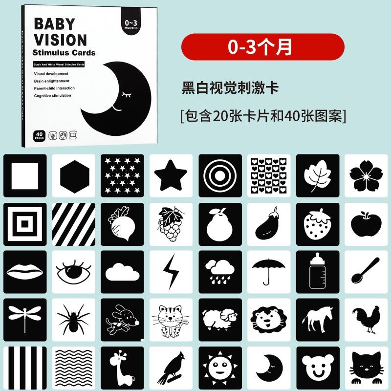 Newborn Infant Black White Visual Stimulation Flash Cards Early Educational Learning Toy