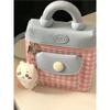 Harajuku Plaid Backpacks Women Sweet Cute Preppy Style Pocket  Female Hard Handle Mini Backpack Aesthetic