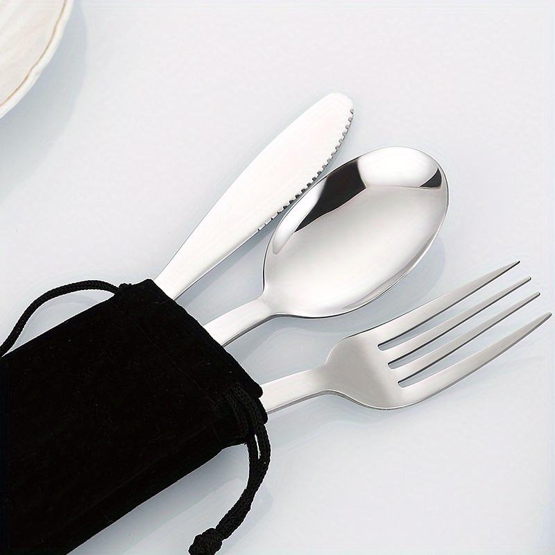 Stainless Steel Portable Outdoor Camping Multi-functional Combination Cutlery Knife and Fork Set Fan Fork and Spoon