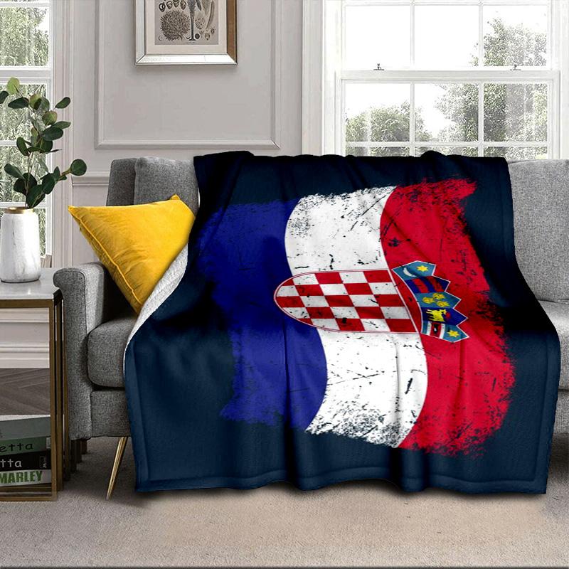Coperta portatile/morbida per la Fiera del Calcio Croato, coperta da letto, adatta per viaggi, campeggio, soggiorni, uffici, divani, regali per tifosi