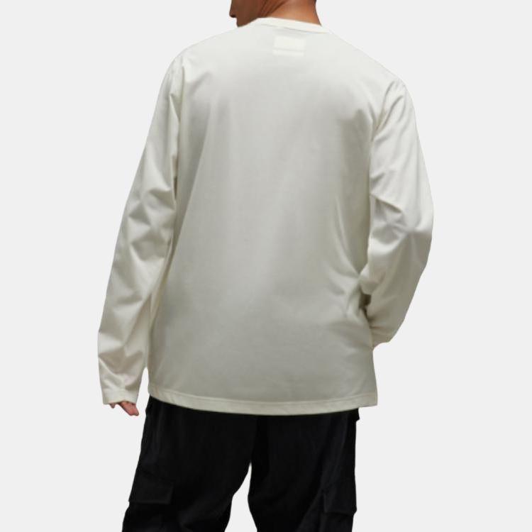 Y-3 FW23 Solid Color Crew Neck Loose Long Sleeve T-Shirt Unisex Tops White IQ1834