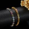 Earrings S925 Sterling Silver Inlaid Natural Colored Treasure Tourmaline Bracelet Women'S Heart-Shaped Love High-End Bracelet.