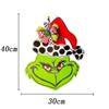 Grinch Christmas Wooden Wreath Front Door Welcome Sign Wall Home Decoration