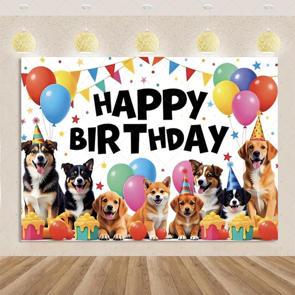 Birthday party decorations, cat, dog, happy animal, children's family backdrop, studio props2383