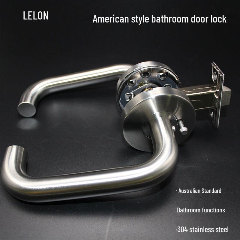 American-Style 304 Stainless Steel Bathroom Handle Lock with Brake Lever