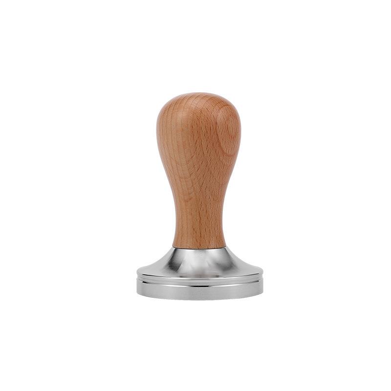 Real Wood Butternut Espresso Coffee Machine Accessories Handle Powder Compactor Stainless Steel Hammer Press Coffee Tools