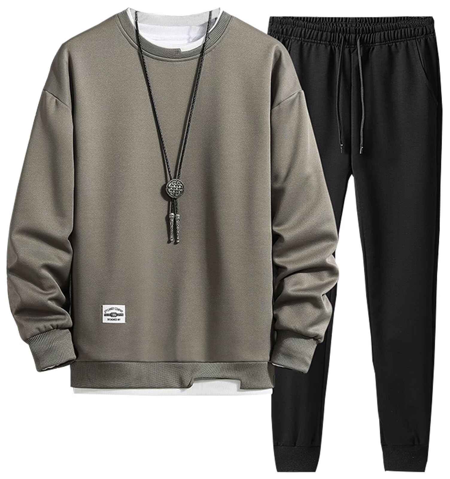 

Зимный джерси верх и низ Bligo плюс однотонный комплект из искусственной кожи свободного уличного стиля, размеры, толстовка, многослойный, облегающий, повседневный,