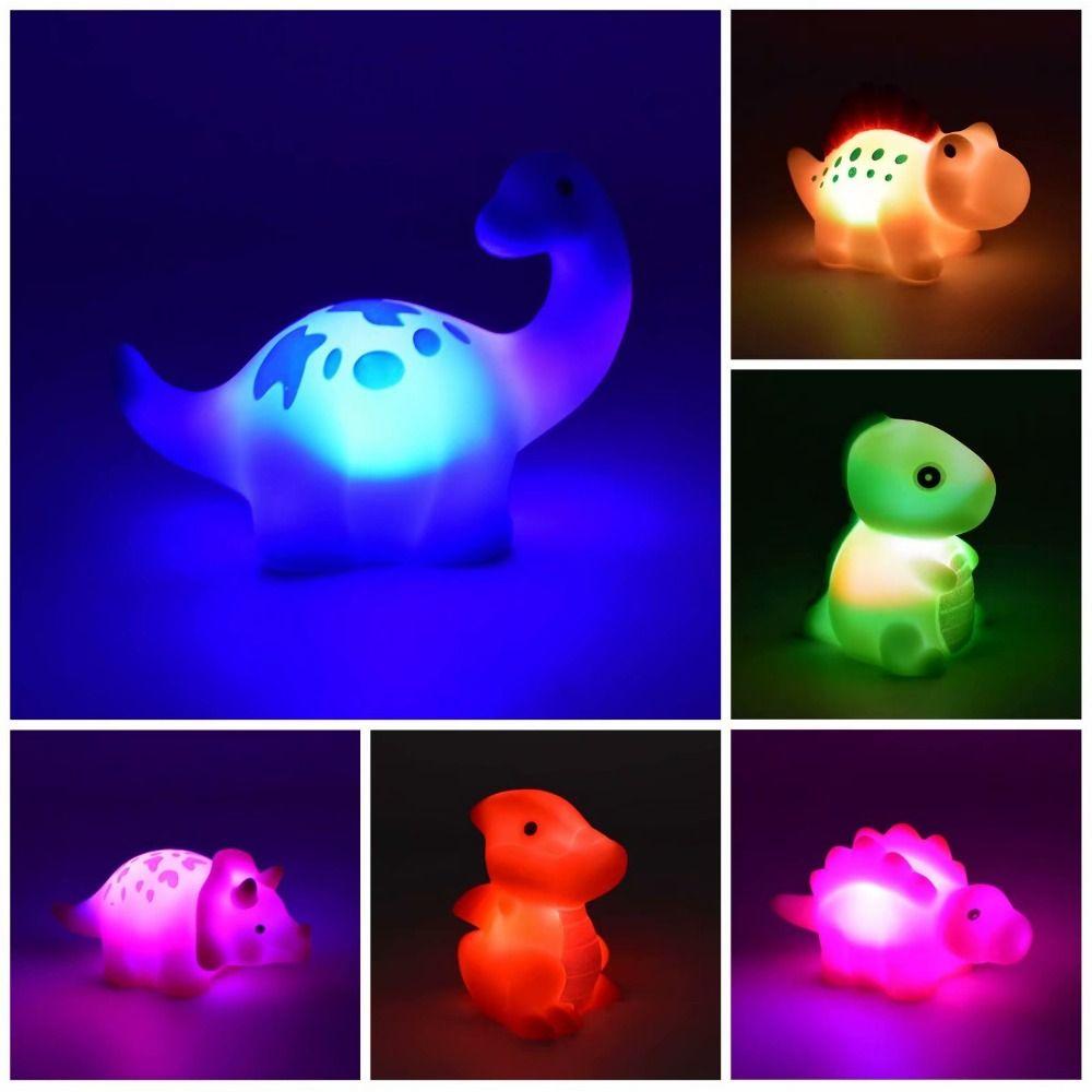 

Induction Dinosaur Bathtub Toys Water Play Light-Up Floating Toy Floating Bath Toys Preschool 6Pcs