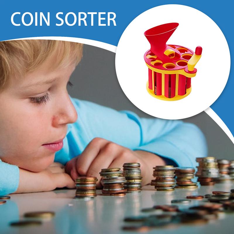 Sortator de monede Contor de monede cu manivelă Ușor Materiale de calcul Instrument de sortare reutilizabil pentru casa de marcat Casier bancar