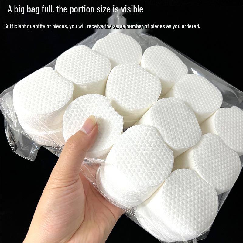 1200pcs Half-Round Cotton Pads, 80g Thick, Pearl Dot Texture, for Wet Compress & Makeup Removal with Salicylic Acid