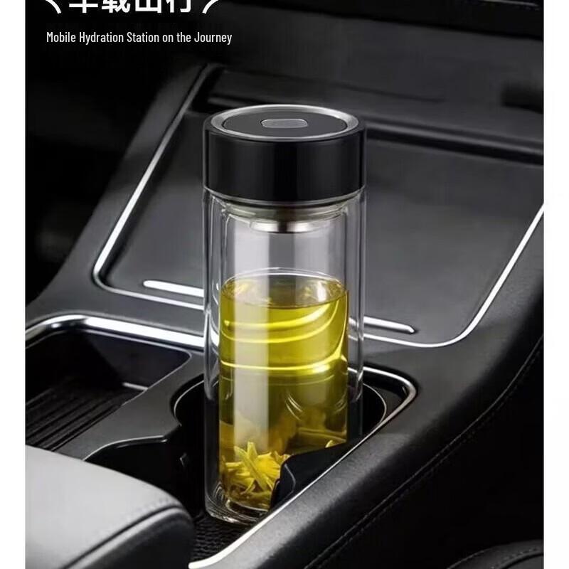 HEENOOR Double-Walled Glass Tea Infuser Tumbler