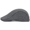 New Solid Color Men Berets with Earmuff Soft Newspaper Hat Woolen Fabric Casual Beanie Autumn and Winter