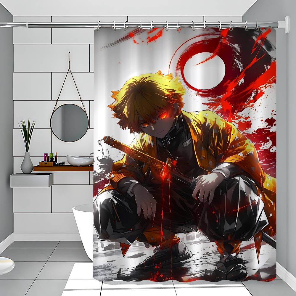 Zenitu Bathroom Shower Curtain Shielding Partition Shower Curtain Quick Dry Can Be Scrubable Light Opaque Bath
