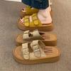 Fashion New Women Slippers Fashion Retro Sandals Outer Hollow Buckle Roman Slippers Anti-slip 2025 Breathable Women Shoes Slides Women