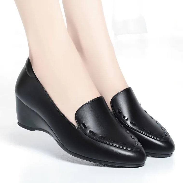 Female Classic High Quality Spring Slip On Square Heel Pumps Women Fashion Comfort Spring Summer Office Shoes A1413