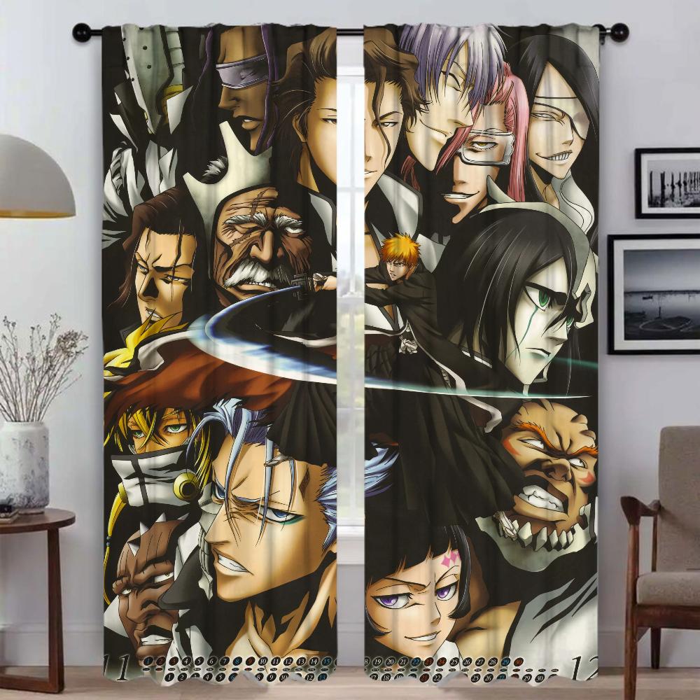 BleachS Blackout Curtain for Room 2 Panel Anti-mosquito Curtains 2 Pieces Shades Tulle for Bedroom Partition Living Kitchen Home
