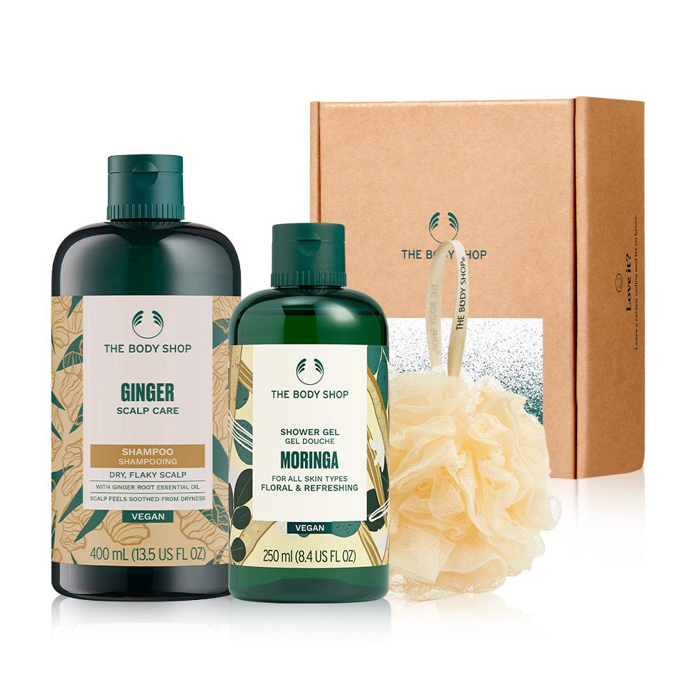 

[The Body Shop] Moringa Shower Gel & Ginger Shampoo Gift Set (with Shopping Bag)