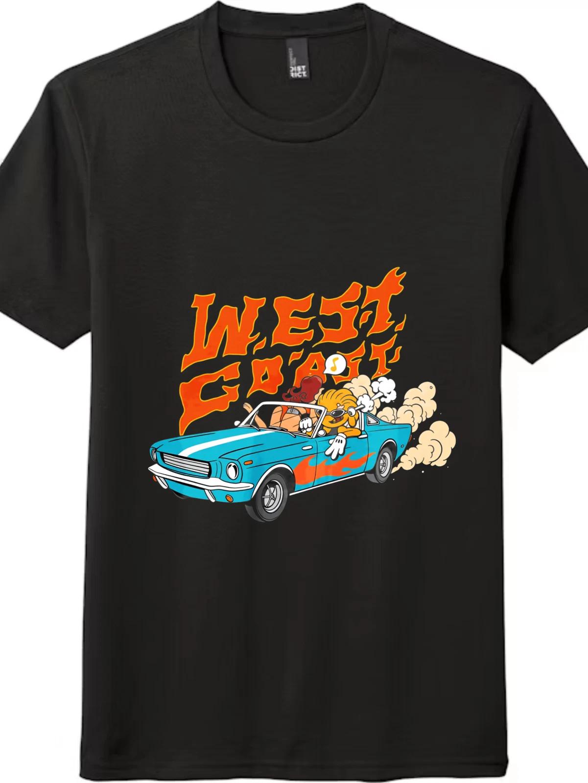 West Coast Cartoon Muscle Car T - Shirt - Retro Automotive Unisex Tee S