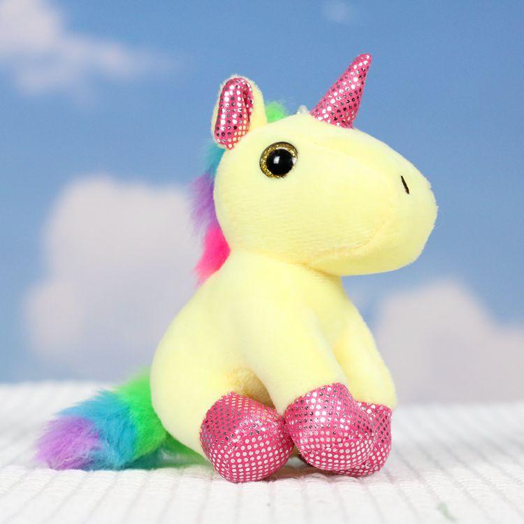 

Unicorn Cute Cartoon Plush Toy With Soft Short Fur For Accessories Children жовтий
