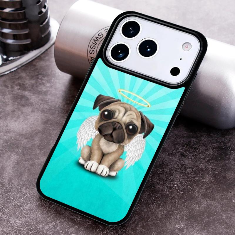 

Angel Pug Phone Case For iPhone 17 16 15 14 13 12 11 Pro Max Plus 17Air Soft Silicone Cover iPhone 11 Pro