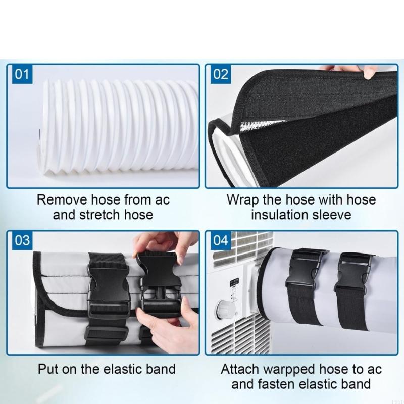Triple Layer Insulation Sleeve For Portable Air Conditioner Exhaust Hose Flexible Duct Vent Cover With Adjustable Straps