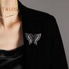 Women Brooch Retro Hollow Butterfly Shape Rhinestone Decor Anti-slip Wear-resistant Suit Coat Collar Hat Scarf Decoration Clothes Pin Prom Party