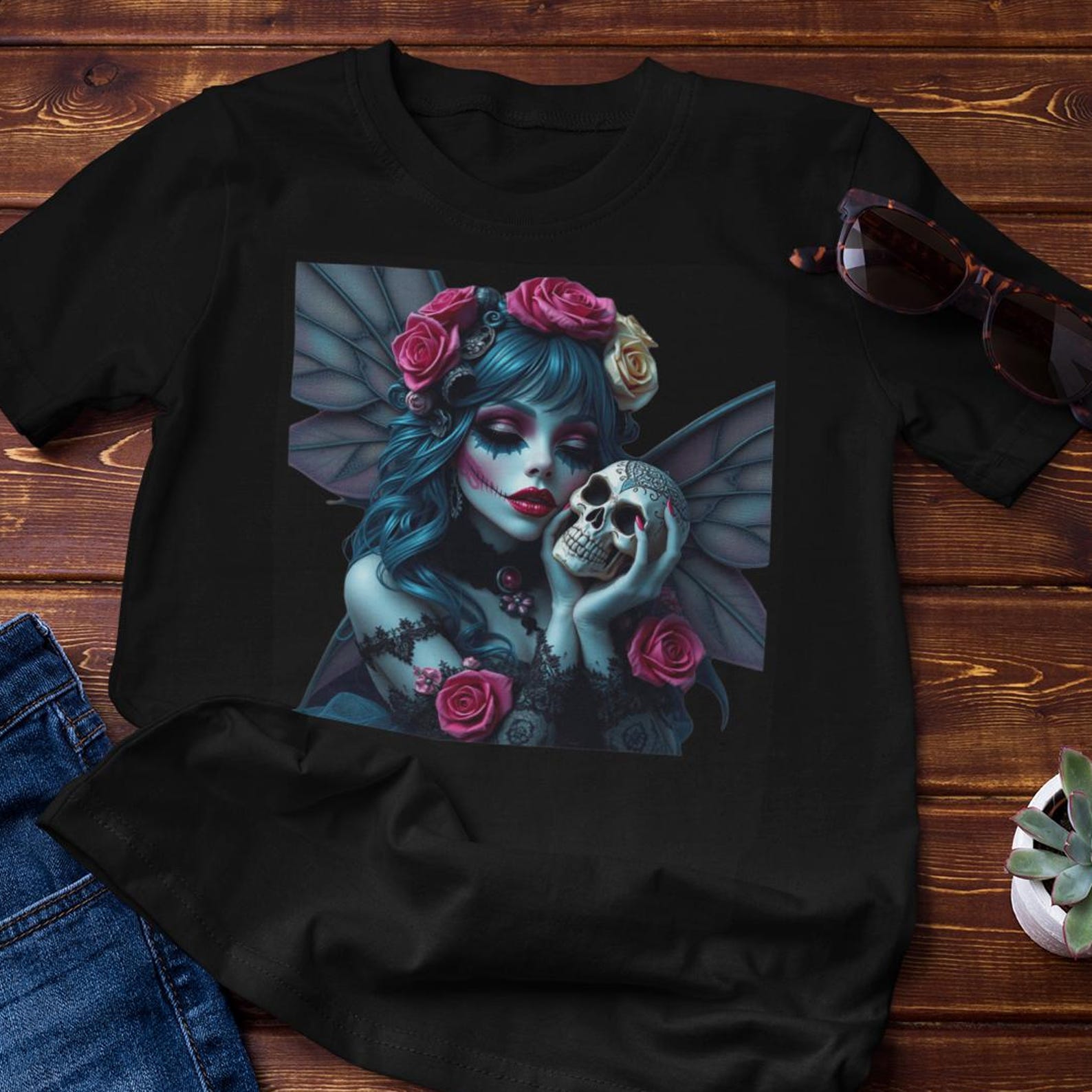 Goth Shirt - Grunge Fairy Romantic Goth Tee | Fairycore, Dark Vibe Cotton TShirt S
