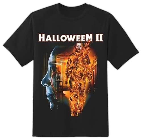 Men s Halloween II Michael Myers Poster T-Shirt Black S
