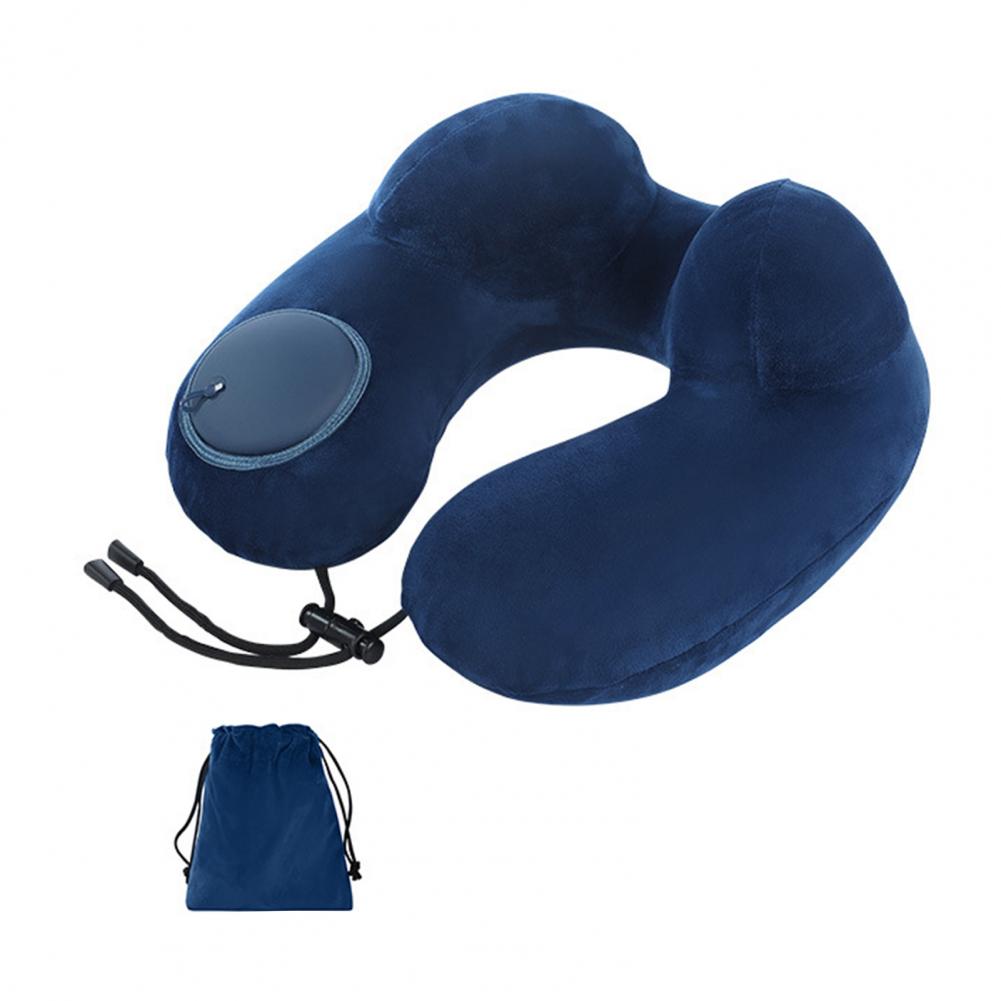 U-shaped Pillow Inflatable Neck Protection Pillow Outdoor Travel Airplane Pillow Office Nap Pillows Elastic Neck Support