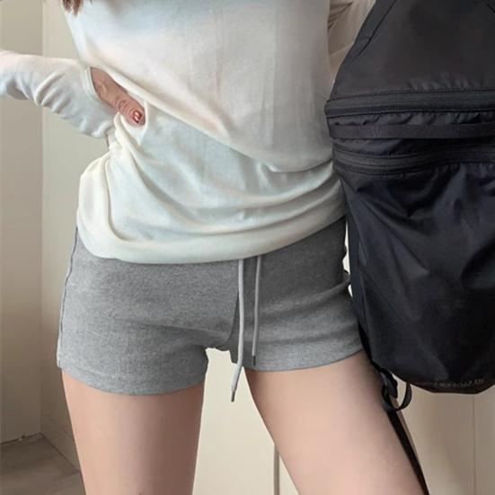Women Sport Shorts Elastic Waistband Adjustable Drawstring Summer Outdoor Shorts Low-rise Gym