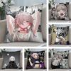 YYofukashi No UUta Cushion Cover Soft Plush Fabric DoubleSided Printed Sofa Cushion Cover for All Seasons Home Decor Gift
