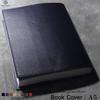 A5 Genuine Leather Book Cover with Fits Thick A5 Cowhide Brand Name Book Cover for Men and Women Paperback3 BKC3 [BLUE SINCERE] Bookmark, Books,