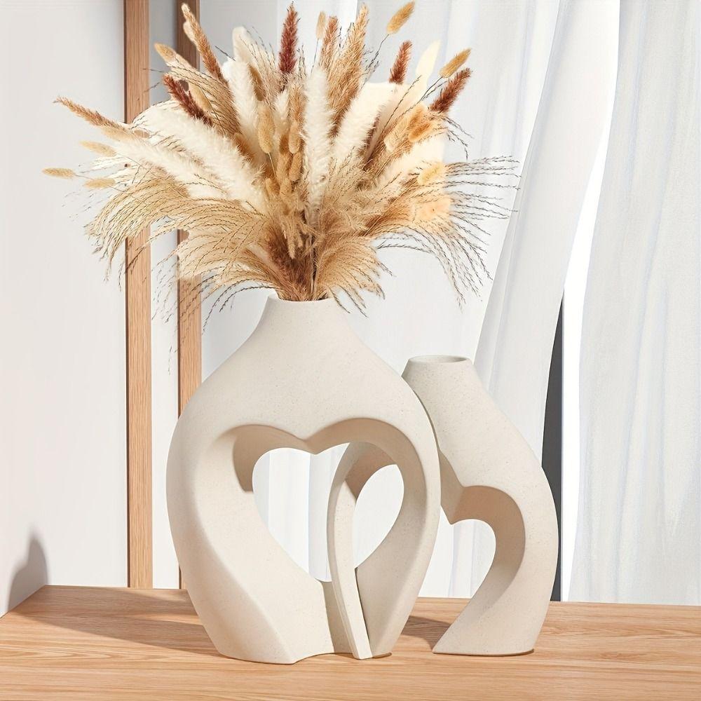 

Modern Heart Vase Resin Flower Pot Desktop Ornament Flower Utensils Homestay чорний