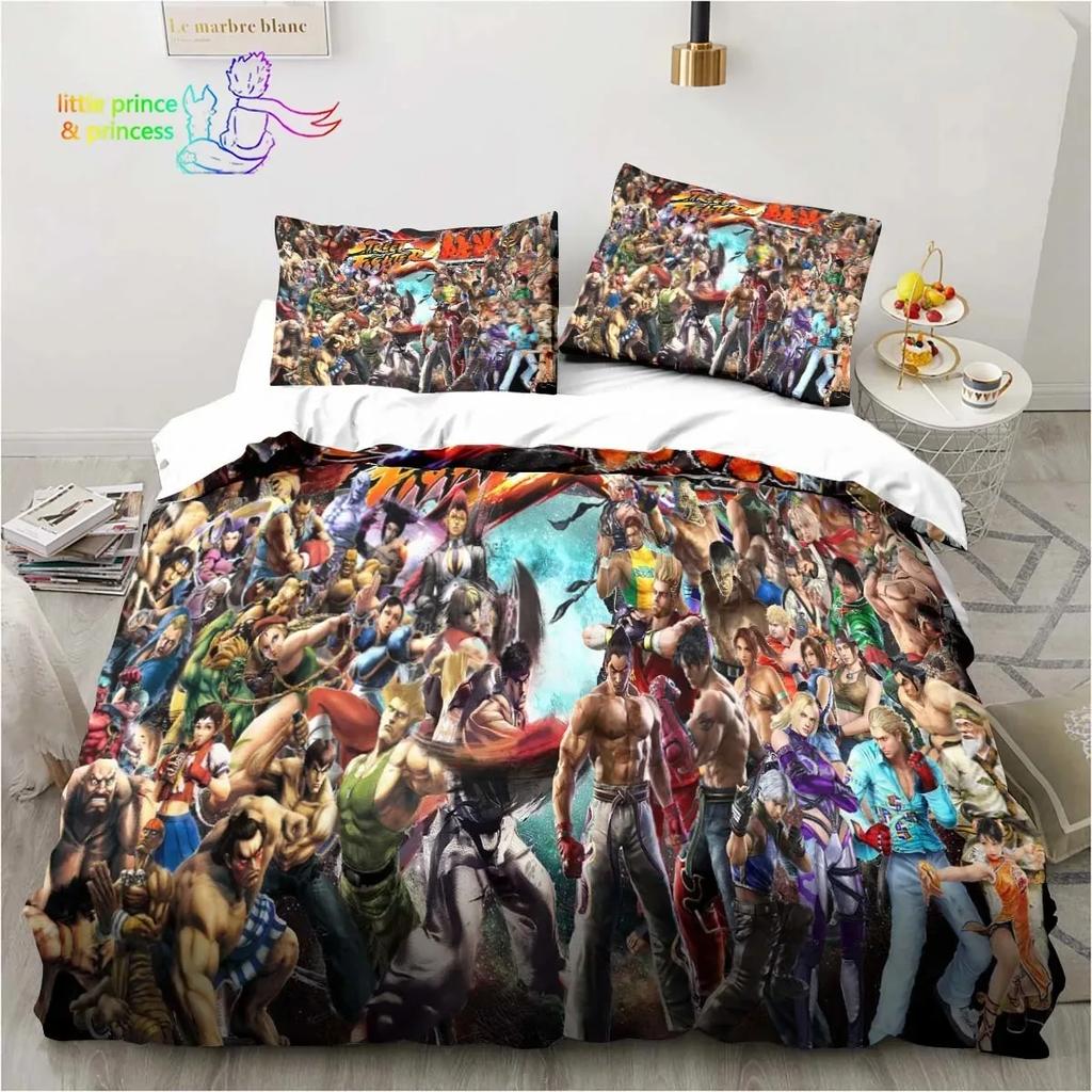 Street Fighter Printed 3D Bedding Set Duvet Cover Pillowcases Single Twin Full Queen King Size Home Decor Pillowcase Boys Gift