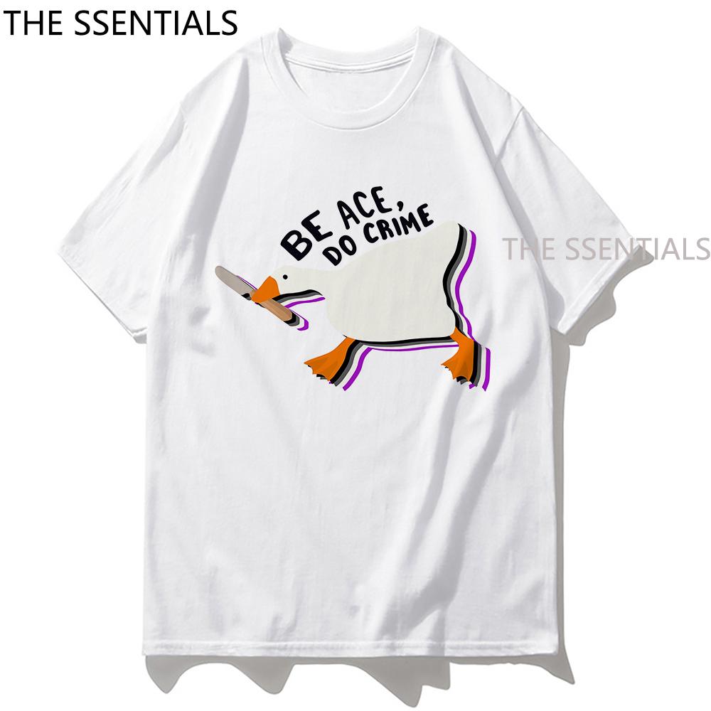 Goose Game Commit Tax Fraud T Shirt Women/Unisex Aesthetic Letter Print No Gender Only Goose Tshirt Daily Funny Graphic Cotton Tees