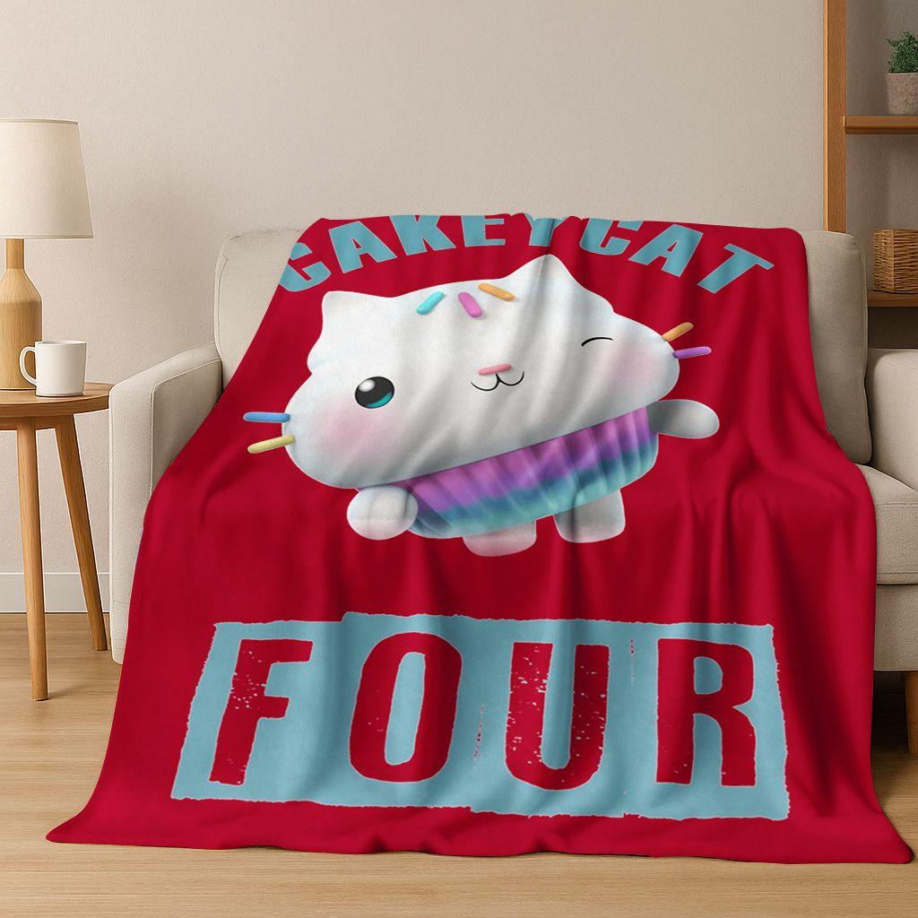 Süßes Gabby's Puppenhaus Cartoon Mädchen Kinder Flanelldecke Weiche Warme Überwurfdecke für Bett Schlafzimmer Zimmer Wohnzimmer Weihnachtsgeschenk