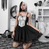 Gothic Lolita Spider Web Lace Patchwork Dress Y2K High Waist Mini Club Party Dresses
