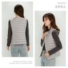Women Collarless Down Vest Lightweight V Neck Warm Inner Liner Plus Size