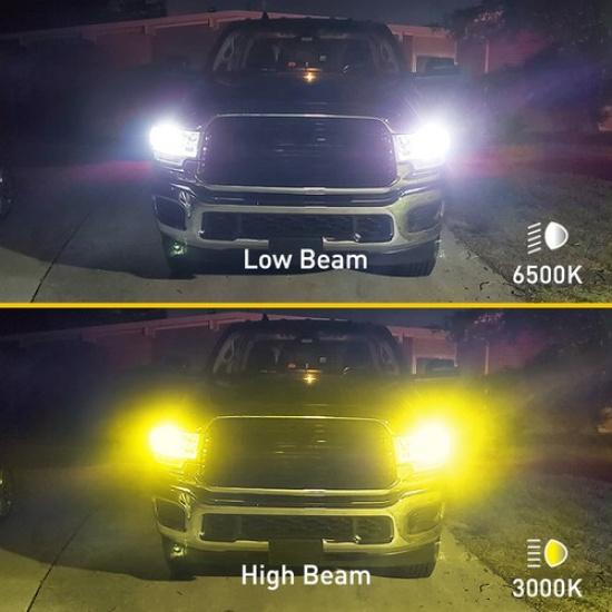 H4 9003 LED Headlight Hi/Low Beam Bulbs 6500K White 1200LM Super Bright Amber