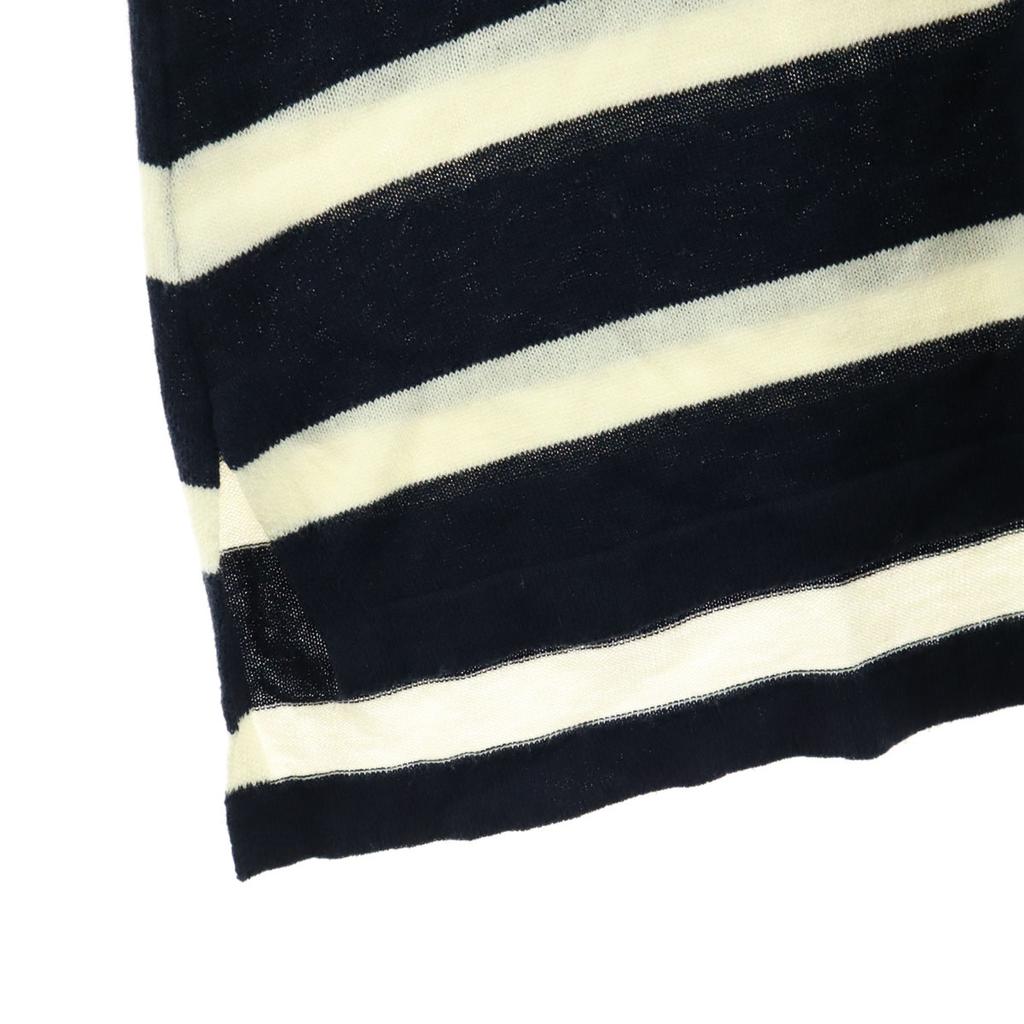 SM2 Bordürenmuster Ärmelloses Knielanges Kleid M Marineblau System Damen Gebraucht