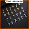 Skyrim 5 Pcs/lot Gold Color Birth Month Flower DIY Pendant Stainless Steel Charm for Necklace Bracelet Earring Jewelry Making