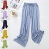 Modal Wijde Broek Dames Lente Zomer en Herfst Los Vallend Casual Vloervegende Broek Hoge Taille Rechte Broek Dans Oefenbroek