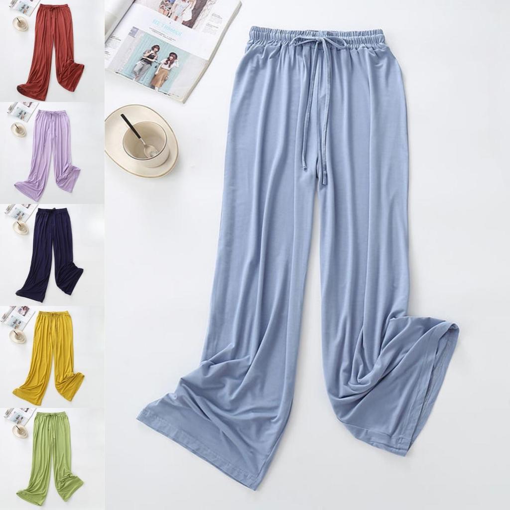 Modal Wijde Broek Dames Lente Zomer en Herfst Los Vallend Casual Vloervegende Broek Hoge Taille Rechte Broek Dans Oefenbroek