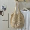 Crochet Mesh Tote Bag Hollow Woven Shoulder Bag  Reusable Lightweight Knit Market Bag for Beach Travel Shopping and Daily Use